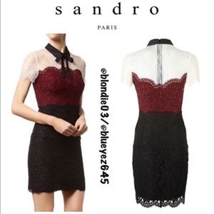 Sandro Rich tri tone lace dress 2 (US M)